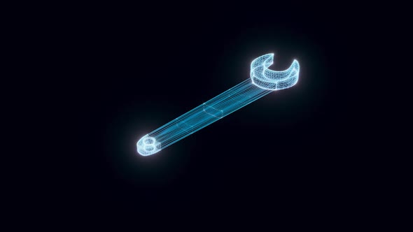 Open Ended Wrench Hologram Rotating Hd