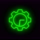 Gear Design Green Neon Light Clock Isolated On Black Background - VideoHive Item for Sale