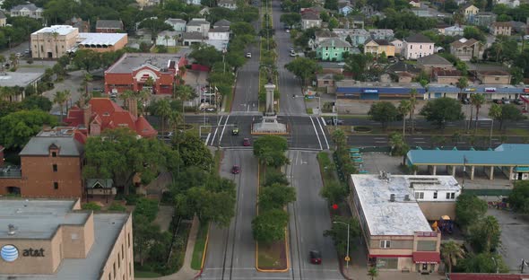 Aerial view of Galveston Island, Texas