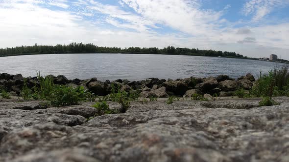 timelapse on the shore of a river