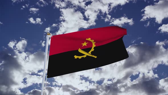 Angola Flag With Sky