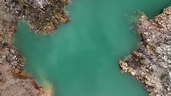 Mountain river texture Aerial View 4 K Alanya Turkey