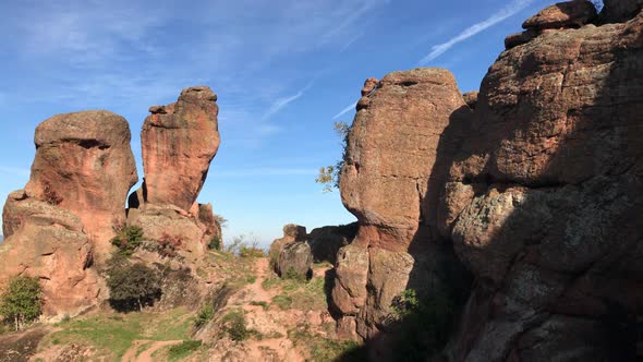 Colorful group of rocks near town of Belogradchik  4K 2160p 30fps UltraHD footage - Sandstone and co