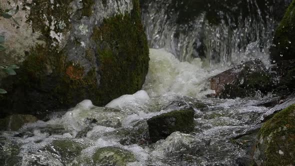 975065 Waterfall at Pleugueneuc, Brittany in France, Real Time