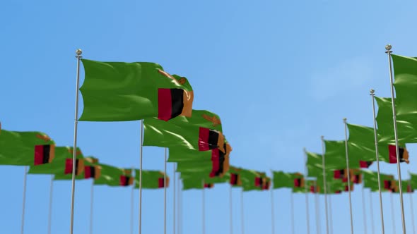Zambia Row Of Flags Animation