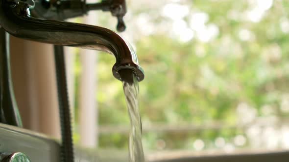 Running water from tap