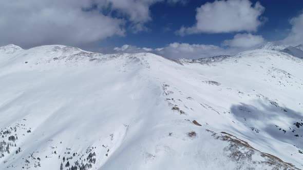 Aerial views of mountain peaks from Loveland Pass, Colorado