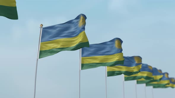 Rwanda Row Of Flags 