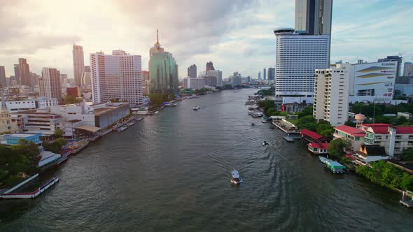 4K UHD :Bangkok thailand aerial city view drone footage over the city.