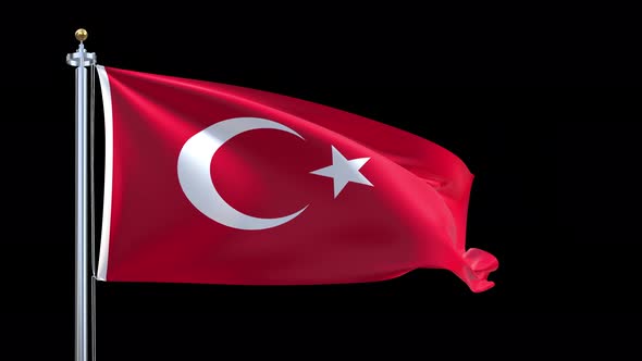 Turkey Waving Flag