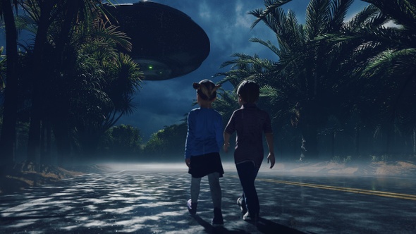 Children and UFO alt