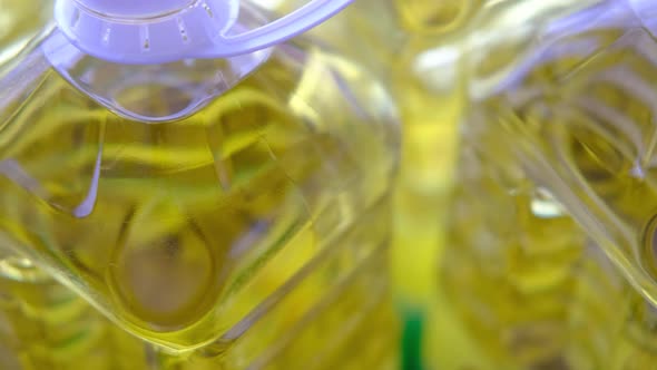 Yellow Sunflower Oil Bottle on Table