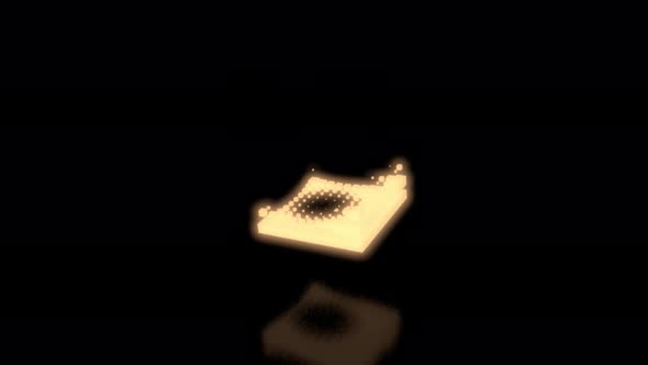Neon Light Yellow Object Animation Glow Effect 4K