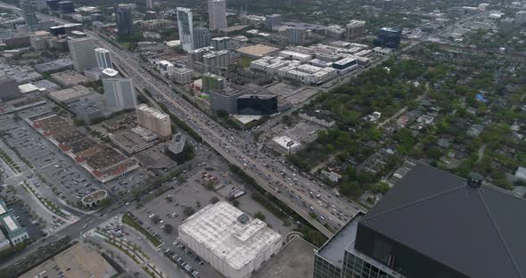 This video is about an aerial view of the Williams Tower and Galleria Mall area in Houston, Texas. T