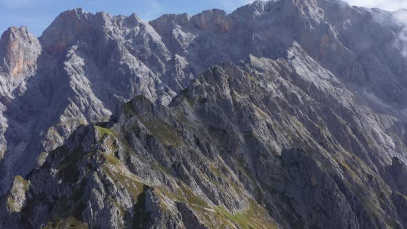 Drone Serene Shot of the Rocky Terrain in Lauskopf Mountain Austria