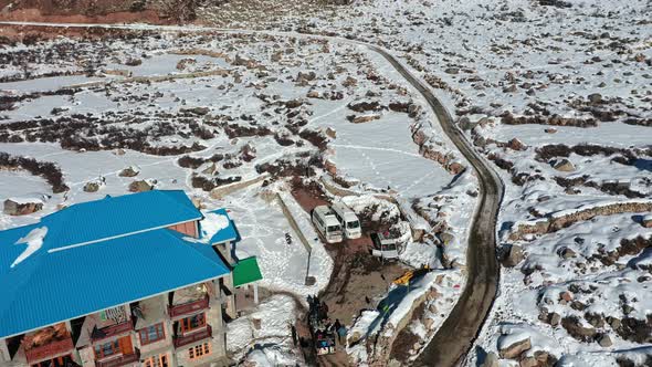 A Beautiful Property Amidst the Middle of Snow Landscape 