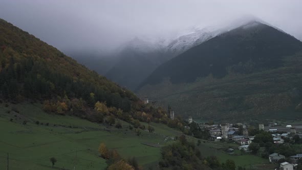 Remote village between the mountains