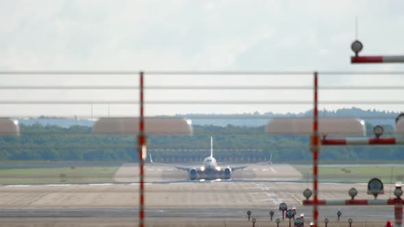 Jet Airplane Landing in Dusseldorf