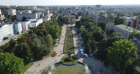 Ukraine City Rivne. Aerial Shot