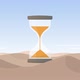 Hourglass with sand running through at a desert landscape - vector art - VideoHive Item for Sale