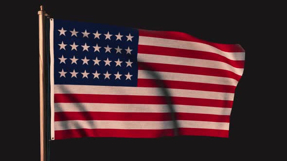 3d usa flag alpha