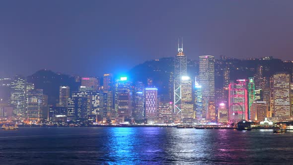 Hong Kong harbour at night 