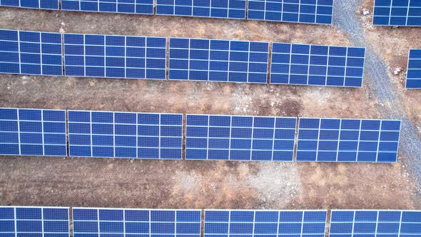 Aerial View of Solar Panel Farm