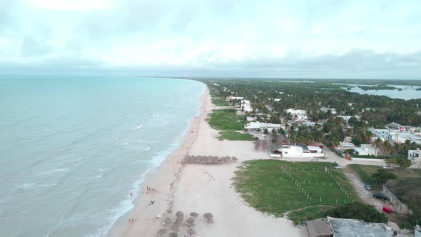 The beach of Sisal in yucatan, Mexico