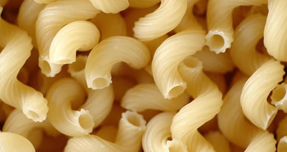 Cavatappi Paste Dry Slowly Rotates