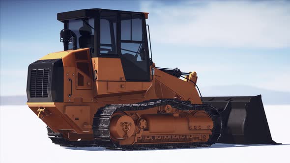 Road Grading Machine on the Salt Desert Road