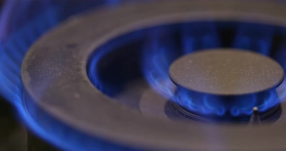 Gas burning of kitchen gas stove