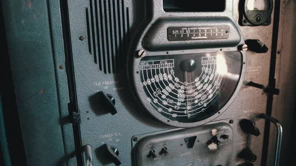 Antique Radio ReceiverTransmitter From Wartime Submarine Analog Control Panel