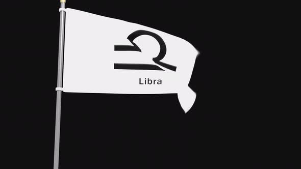 Libra Zodiac Animated Flag