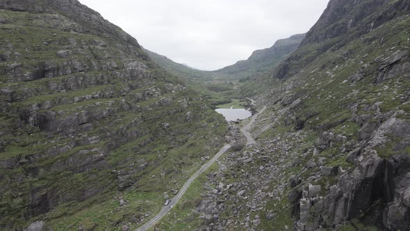 Road In Mountain Valley Leading To The Lake At Gap Of Dunloe In Killarney National Park In Kerry Cou