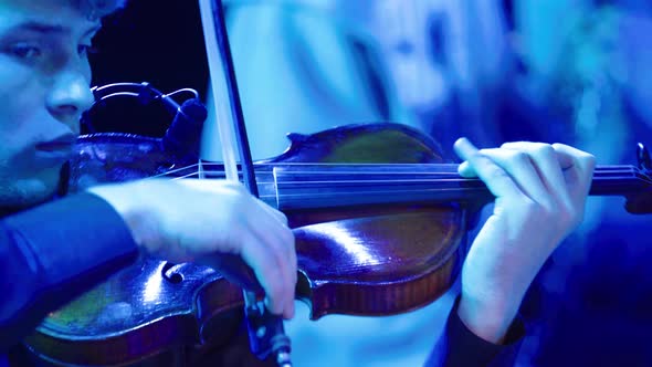 Close-up of Playing the Violin.