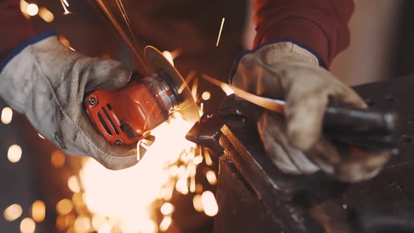 Man Works Circular Saw