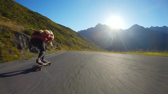 Cinematic downhill longboard session