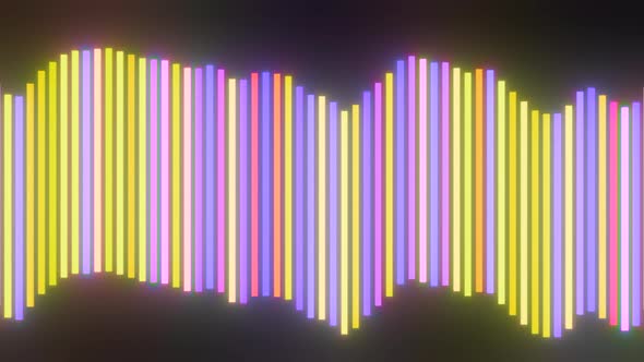 Minimalistic Visualization of Audio or Sound Equalizer Colorful Vibrating Lines