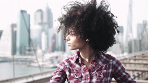 Portrait of Afro American Female looking to camera in New York