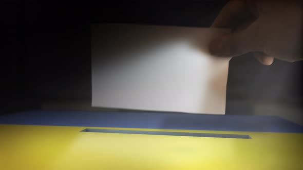 Digital Composite Hand Voting To National Flag OF Ukraine