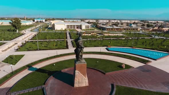 Amir Temur Square in Shakhrisabs. Uzbekistan.