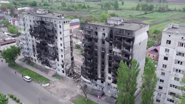 War in Ukraine  Destroyed Building in Borodyanka Bucha District