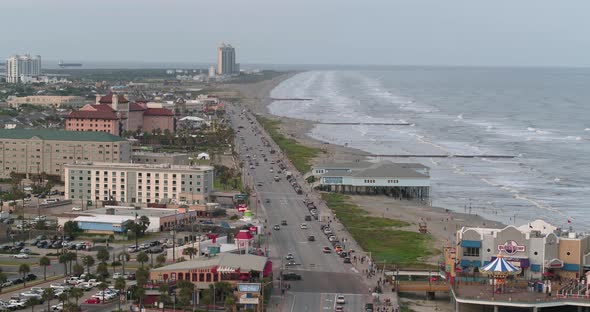 Aerial view of Galveston Island, Texas