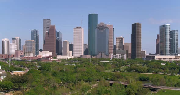 Aerial of the downtown Houston