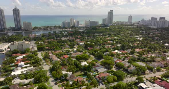 Aerial Video Upscale Residential Homes In Miami Beach Fl. 5k Footage Shot With Dji Mavic 3 