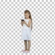 Cute little girl smiling and uses a mobile phone, Alpha Channel - VideoHive Item for Sale