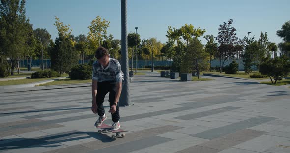 Stunning Skateboarding Trick, Kickflip By a Skater Boy, 