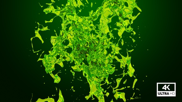 Green Water Splash Collision