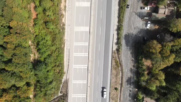 Aerial View of Asphalt Road