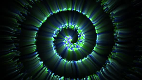 Abstract Spiral Colorful Moving Particles V12